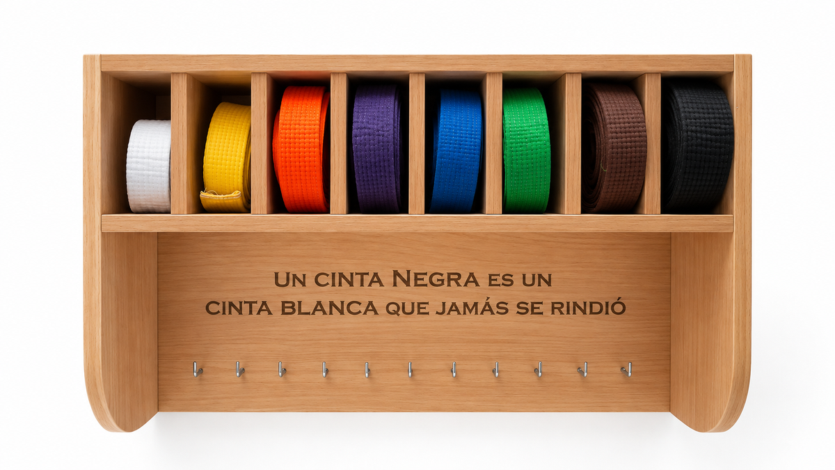 Mueble Porta Cintas de Artes Marciales